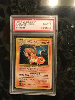 1998 p.m. Japanese Charizard holo cd promo #6 psa 9 mint - Image 1