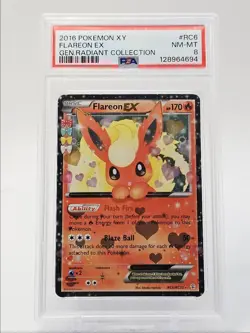 FLAREON EX 2016 POKEMON XY GENERATIONS RADIANT COLLECTION RC6/RC32 PSA 8 Q5571 - Image 1