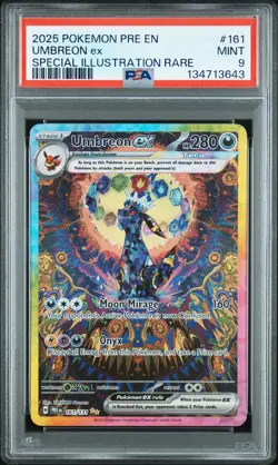 2025 POKEMON PRISMATIC EVOLUTIONS SPECIAL ILLUSTRATION RARE UMBREON EX PSA 9 - Image 1