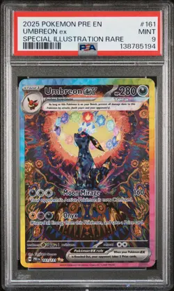 2025 POKEMON PRISMATIC EVOLUTIONS SPECIAL ILLUSTRATION RARE UMBREON EX PSA 9 - Image 1