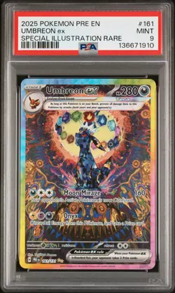 2025 POKEMON PRISMATIC EVOLUTIONS SPECIAL ILLUSTRATION RARE UMBREON EX PSA 9 - Image 1
