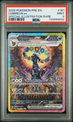 2025 POKEMON PRISMATIC EVOLUTIONS SPECIAL ILLUSTRATION RARE UMBREON EX PSA 9 - Image 1