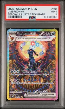 2025 POKEMON PRISMATIC EVOLUTIONS SPECIAL ILLUSTRATION RARE UMBREON EX PSA 9 - Image 1