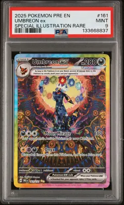 2025 POKEMON PRISMATIC EVOLUTIONS SPECIAL ILLUSTRATION RARE UMBREON EX PSA 9 - Image 1