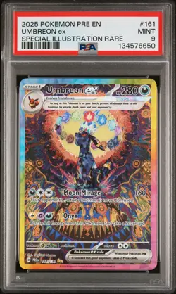 2025 POKEMON PRISMATIC EVOLUTIONS SPECIAL ILLUSTRATION RARE UMBREON EX PSA 9 - Image 1