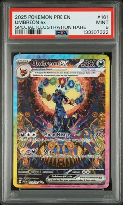 2025 POKEMON PRISMATIC EVOLUTIONS SPECIAL ILLUSTRATION RARE UMBREON EX PSA 9 - Image 1