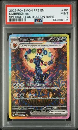 2025 POKEMON PRISMATIC EVOLUTIONS SPECIAL ILLUSTRATION RARE UMBREON EX PSA 9 - Image 1