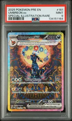 2025 POKEMON PRISMATIC EVOLUTIONS SPECIAL ILLUSTRATION RARE UMBREON EX PSA 9 - Image 1