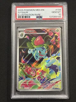 2025 Pokemon Mega Evolution Ivysaur Illustration Rare #134 PSA 10 Gem Mint - Image 1