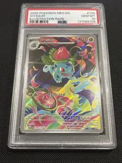 2025 Pokemon Mega Evolution Ivysaur Illustration Rare #134 PSA 10 Gem Mint - Image 2