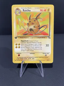 Pokemon Card 1ST EDITION Raichu Fossil 29/62 WotC Vintage Non Holo Rare NM - Image 1
