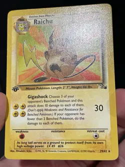 Pokemon Card 1ST EDITION Raichu Fossil 29/62 WotC Vintage Non Holo Rare NM - Image 4