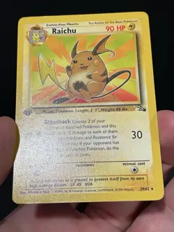 Pokemon Card 1ST EDITION Raichu Fossil 29/62 WotC Vintage Non Holo Rare NM - Image 5