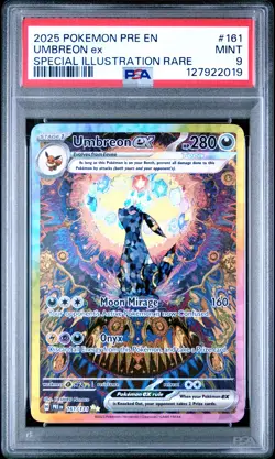 2025 POKEMON PRISMATIC EVOLUTIONS SPECIAL ILLUSTRATION RARE UMBREON EX PSA 9 - Image 1