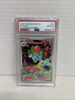 Pokemon Mega Evolution Ivysaur Illustration Rare #134 PSA 10 Gem Mint! 2025 - Image 1