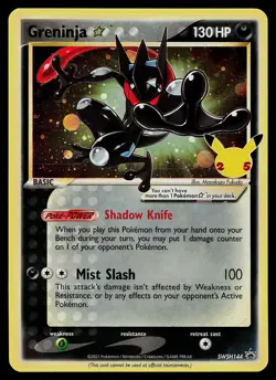 Pokemon Card - Greninja Gold Star Sword & Shield Promo SWSH144 Holo - Image 1