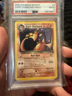 Dark Charizard with SWIRL - 4/82 Holo Rare Team Rocket Pokemon Card - PSA 2 - Image 1
