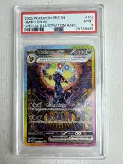 2025 POKEMON PRISMATIC EVOLUTIONS SPECIAL ILLUSTRATION RARE Umbreon EX PSA 9 - Image 1