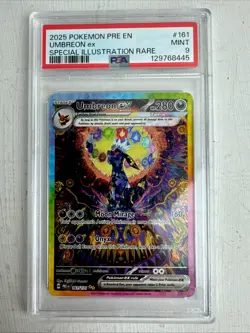 2025 POKEMON PRISMATIC EVOLUTIONS SPECIAL ILLUSTRATION RARE Umbreon EX PSA 9 - Image 2