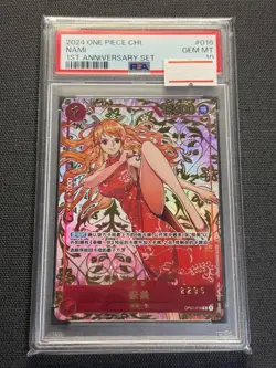 PSA 10 Nami OP01-016 R Exclusive 1st Anniversary Alt Art Chinese ONE PIECE Card - Image 1