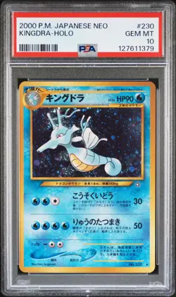 Pokemon Card Kingdra No. 230 Neo Holo Foil PSA 10 GEM MINT - Image 1