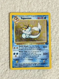 Vaporeon 12/64 LP Jungle Set 1999 Pokemon Card Holo Rare Holofoil - Image 1