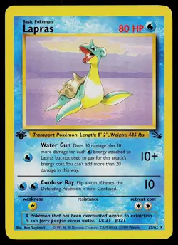 Pokemon Card - Lapras Fossil 25/62 Rare 1st Edition - Image 1
