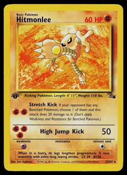 Pokemon Card - Hitmonlee Fossil 22/62 1st Edition - Image 1