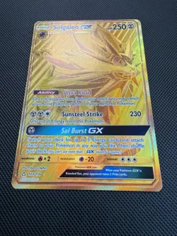 Solgaleo GX 173/156 Secret Rare Gold Ultra Prism Pokemon Card NM - Image 2