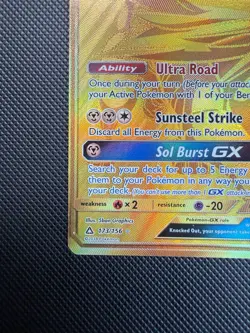 Solgaleo GX 173/156 Secret Rare Gold Ultra Prism Pokemon Card NM - Image 4