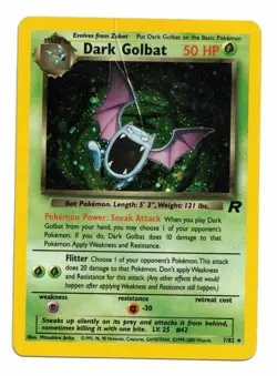 Pokemon Card: Dark Golbat HOLO 7/82 Team Rocket Set Vintage Rare! PL - Image 1