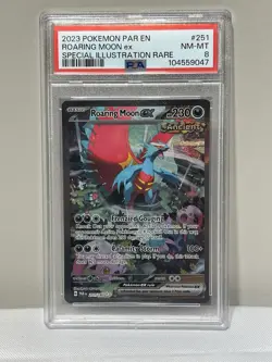 Roaring Moon ex 251/182 Special Illustration Rare Pokemon Card PSA 8 - Image 1