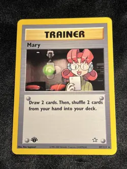 (1st edition) Pokemon MARY Card NEO GENESIS Set 87/111 Non-Holo Rare ed Trainer - Image 1