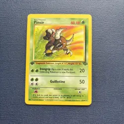 1999 Pokemon PINSIR Jungle Set 1ST EDITION Rare NON HOLO Card 25/64 WotC EX+ NM - Image 1