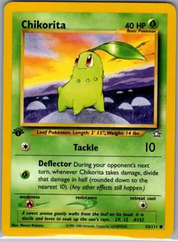 Chikorita 53/111 1st Edition Non Holo Neo Genesis - Pokemon Card - NM - Image 1