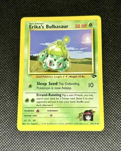 2000 Erika's Bulbasaur 39/132 Gym Challenge Non Holo Vintage Pokemon Card NM- - Image 1