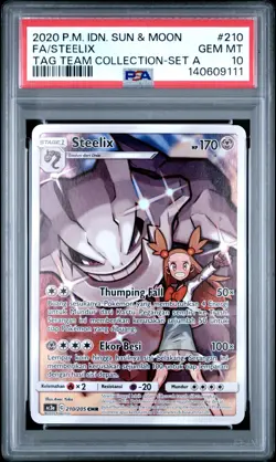 PSA 10 Gem Mint Steelix 210 Tag Team Pokemon TCG Graded Card Indonesian - Image 1