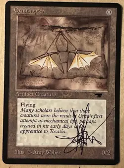 MTG ARTIST PROOF Antiquities Ornithopter AP Sketch Art Amy WEBER Magic - Image 2