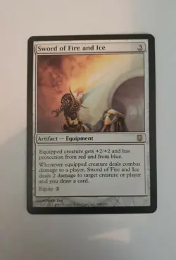 SWORD OF FIRE AND ICE 2004 Magic The Gathering - Darksteel Rare Artifact - Image 1