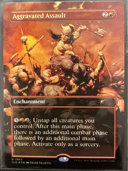 MTG Aggravated Assault (Rainbow Foil) Secret Lair Frank Frazetta 1983 NM - Image 1