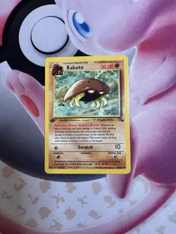 Pokemon TCG Kabuto Fossil 1st First Edition Common Card #50/62 NM/LP 1999 - Image 1