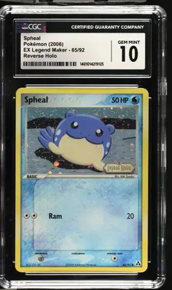 2006 POKEMON EX LEGEND MAKER SPHEAL REVERSE HOLO 65/92 CGC 10 GEM MINT - Image 1