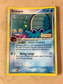Omanyte 60/92 Reverse Stamped Holo EX Legend Maker Pokemon NM or Better Card - Image 1