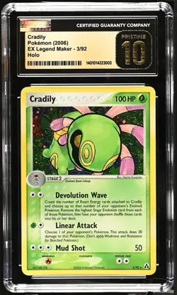 2006 POKEMON EX LEGEND MAKER #3 CRADILY-HOLO CGC PRISTINE 10 - Image 1