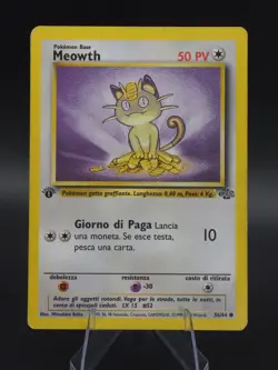 ITALIAN Meowth 56/64 - 1st Edition Jungle Common - MP Pokemon Card TCG - Image 1