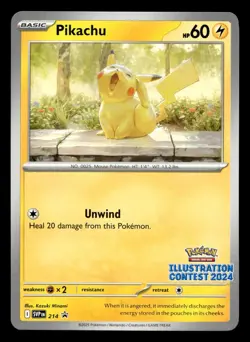 Pikachu SVP 214 Illustration Contest 2024 Promo Pokemon NM - Image 1