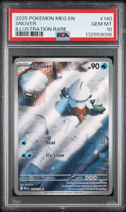 PSA 10 SNOVER #140 ILLUSTRATION RARE 2025 POKEMON MEG EN MEGA EVOLUTIONS - Image 1