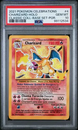2021 POKEMON CELEBRATIONS CLASSIC COLL PORTUGUESE #4 CHARIZARD-HOLO PSA 10 - Image 1
