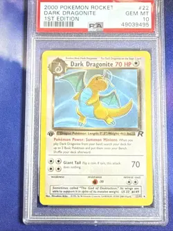 Pokemon Dark Dragonite Team Rocket 1st Edition NON Holo Rare #22 PSA 10 Gem Mint - Image 4