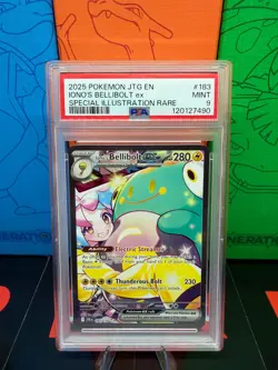 2025 POKEMON JTG EN-JOURNEY TOGETHER #183 IONO'S BELLIBOLT ex SIR PSA 9 - Image 1